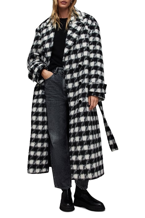 HAITHE CHECK COAT BLACK/WHITE 5