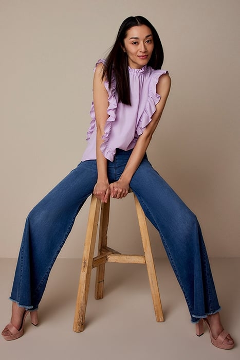 TOP RUFFLES TENCEL/COTTON SOFT ORCHID 3