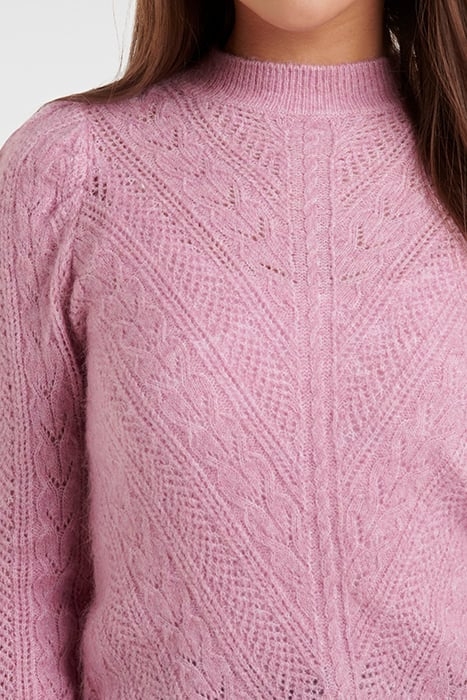 VENESSA CHEVRON POINTELLE KNIT JUMPER PURPLE 6