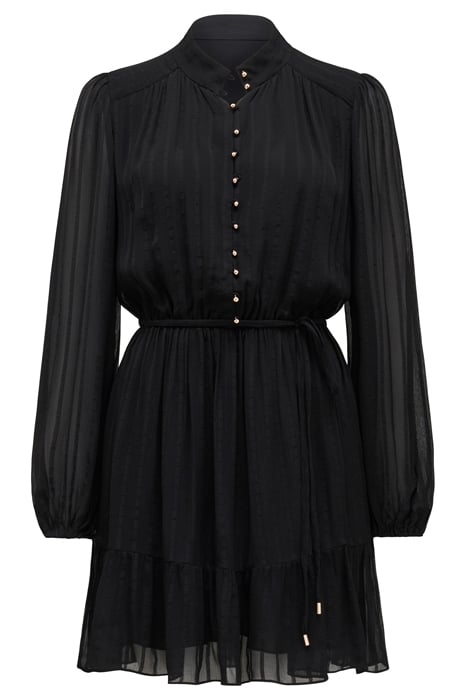EDITH TEXTURED SKATER DRESS BLACK 4