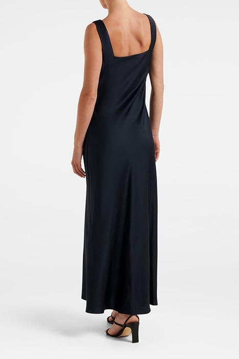 WINNIE SQUARE NECK RUCHED MIDI NAVY 2