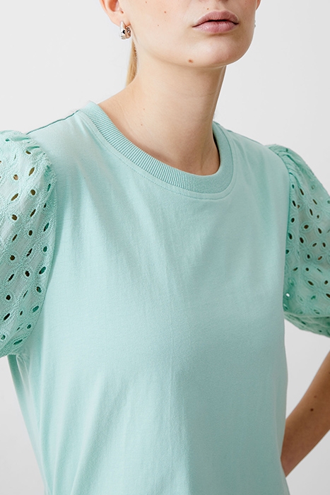 BRODERIE SLEEVE TOP MINT 3