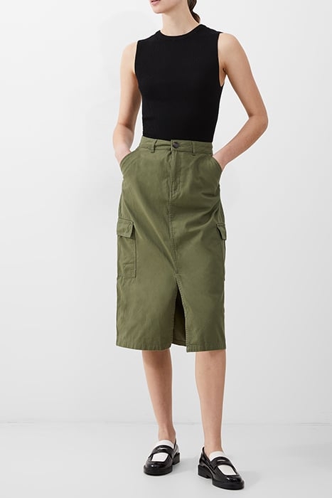 CARGO MIDI SKIRT KHAKI 2