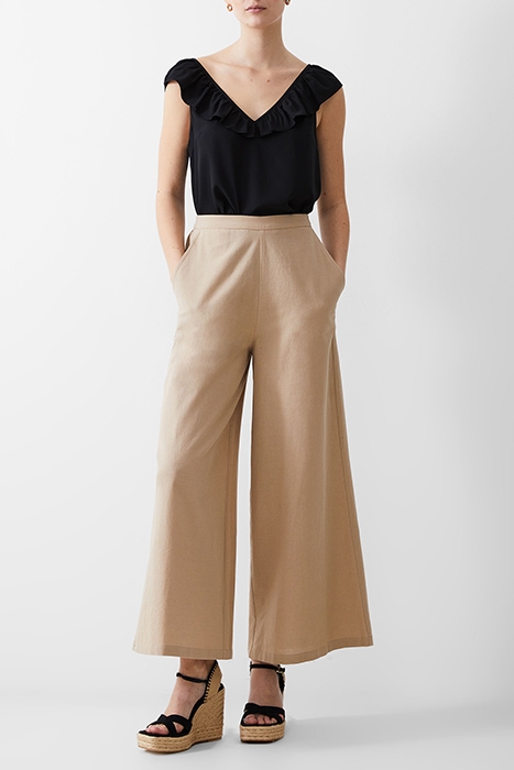 FRILL S/LESS CREPE LIGHT TOP BLACK 2