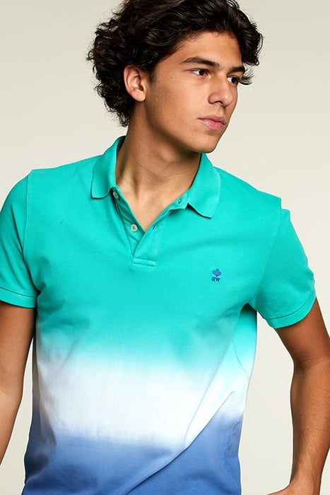 CUSTOM FIT TIE & DYE POLO IN KIWI 4
