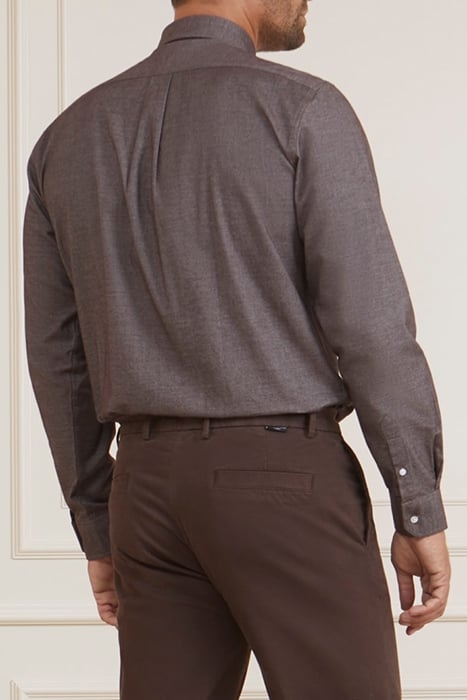 CHARLES ITALIAN COLL BROWN/WHITE FORMAL SHIRT 2