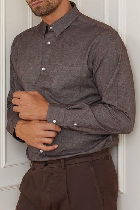 CHARLES ITALIAN COLL BROWN/WHITE FORMAL SHIRT 6