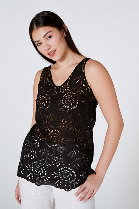 BRODERIE ANGLAISE TOP BLACK 1