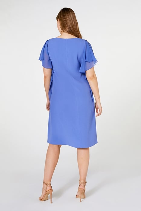 ELEGANT DRESS WITH FLOUNCED SLEEVES DARK BLUE 3
