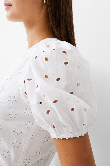 BRODERIE TIERED DRESS L WHITE 4