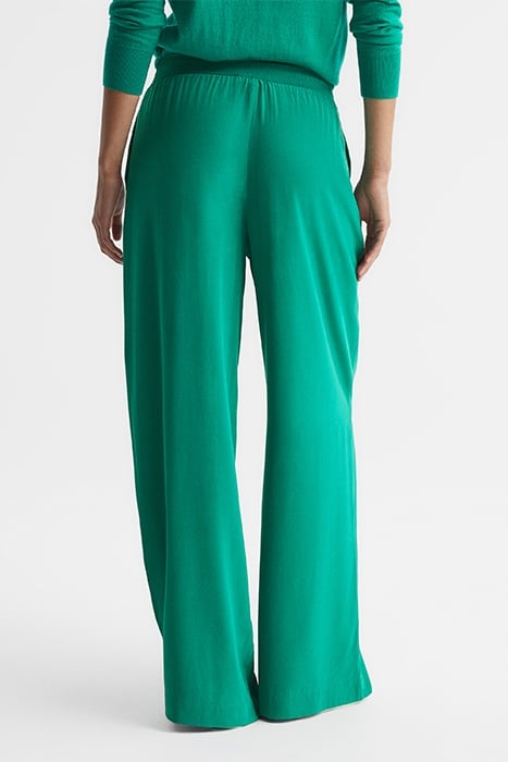 JEMMA-SILK WIDE-LEG & FLARED PANTS GREEN 2