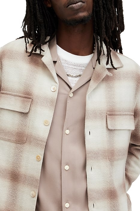 KNOLL LS SHIRT OATMEAL WT/CHESTNU 7