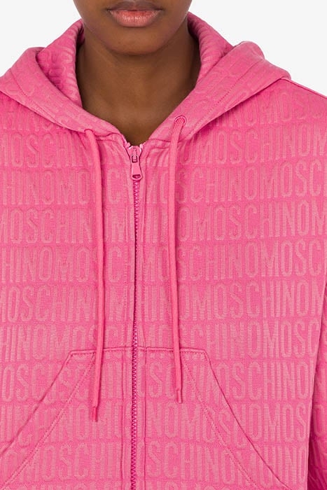 ALLOVER LOGO SHORT SWEATSHIRT FUCHSIA 4