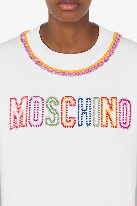 ORGANIC COTTON SWEATSHIRT WITH CROCHET DETAILS WHITE 4