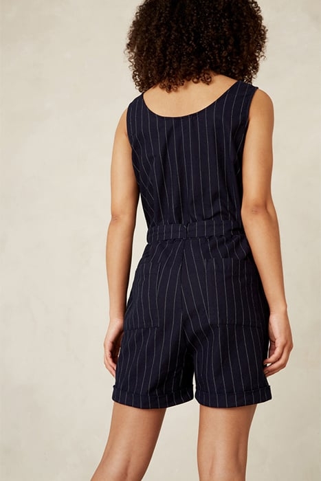 LOUISE PLAYSUIT INDIGO STRIPE HEMP 2