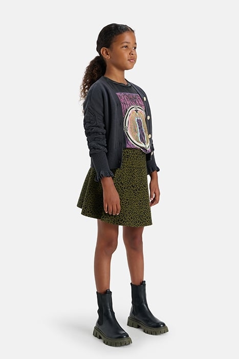 GAA - LEOPARD KNIT SKIRT DARKGREEN 2