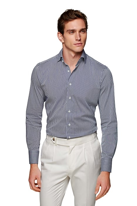 LUXURY STRETCH NAVY STRIPE NAVY 1