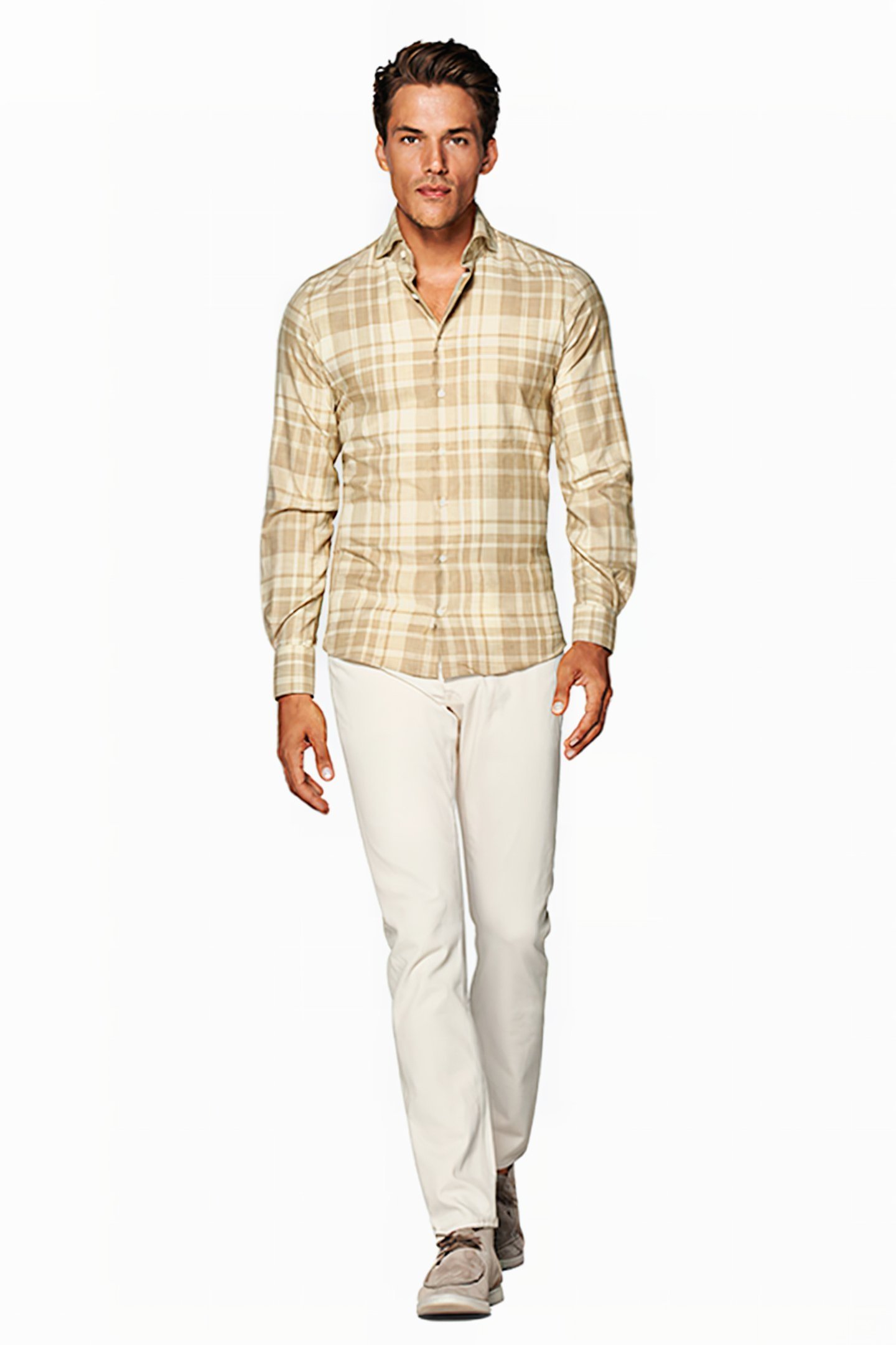 FLANNEL SAND CHECK LIGHT BROWN 5