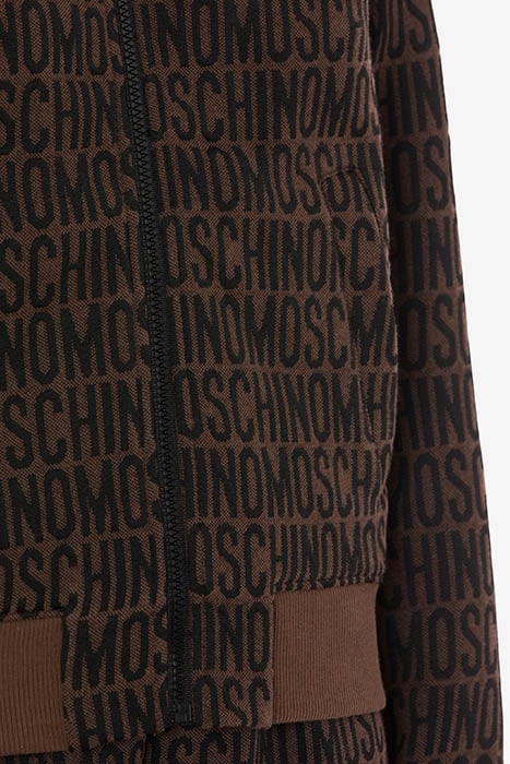 ALLOVER LOGO COTTON BLEND SWEATSHIRT BROWN 4