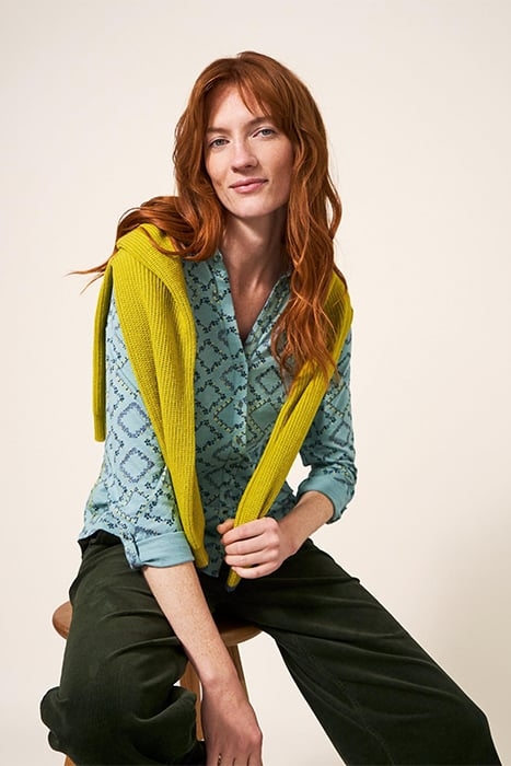 ANNIE JERSEY SHIRT TEAL PRINTED 4