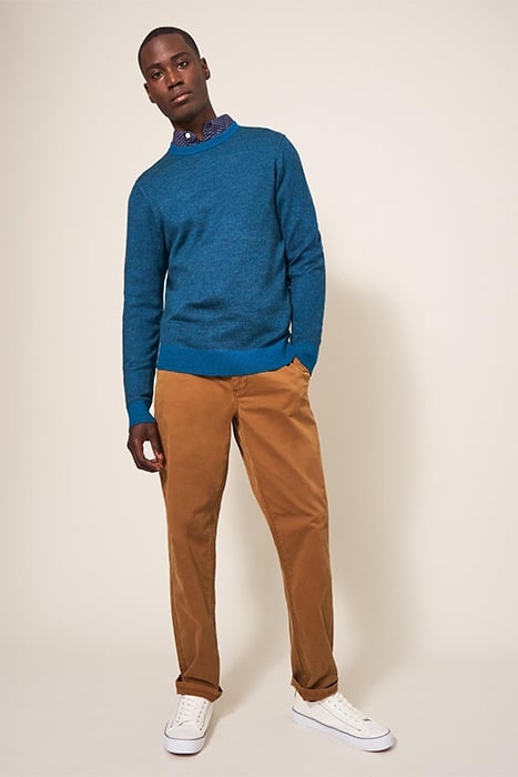 NEWPORT JACQUARD MERINO CREW MID TEAL 3