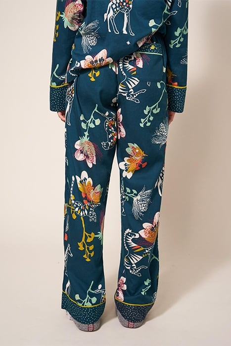 NINA  PJ BOTTOM TEAL PRINTED 2