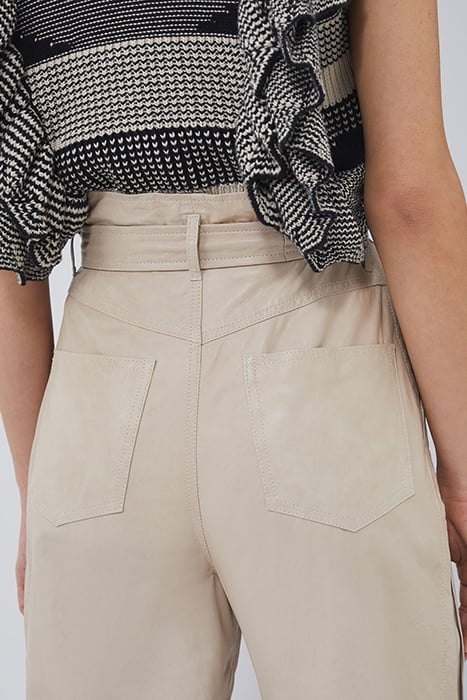 SIRANA LEATHER PANT IN BEIGE 5