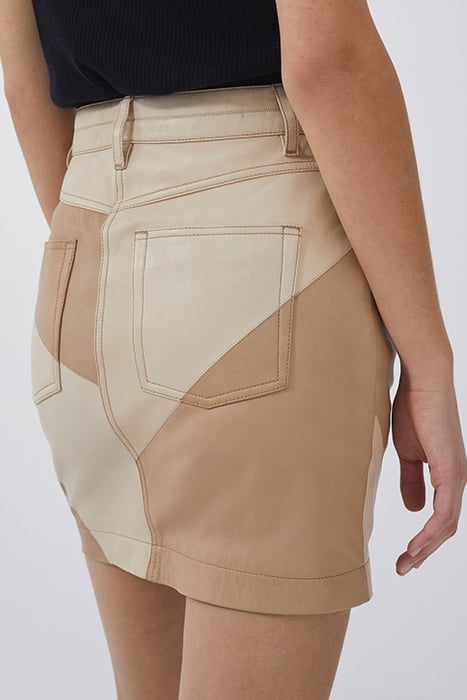 KRINGA LEATHER SKIRT IN BEIGE 2