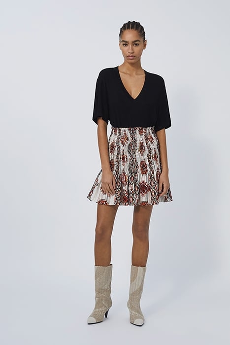 TOMIE MINI SKIRT IN MULTICO ORANGE 3