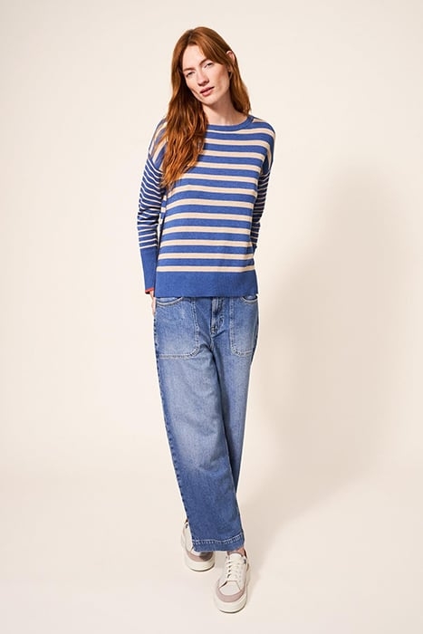 OLIVE STRIPE JUMPER BLUE 2