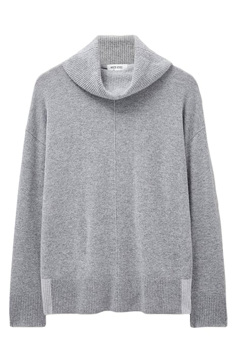 CALLIE H NECK CASHMERE JUMPER MID GREY 3