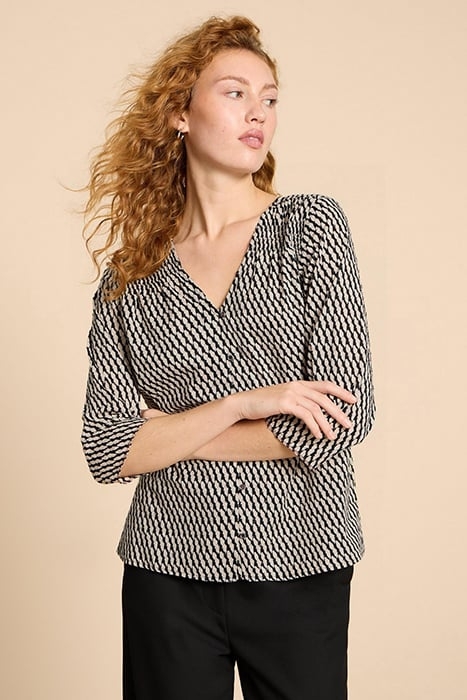 RAE  COTTON TOP BLACK PRINTED 1