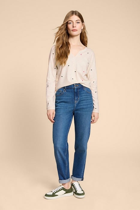 NELLY  EMBROIDERED TEE NATURAL 2