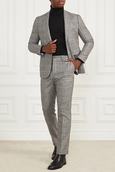 ROGER CLASSIC CHINO FIT BLACK/WHITE/RED TAILORED PANT 3