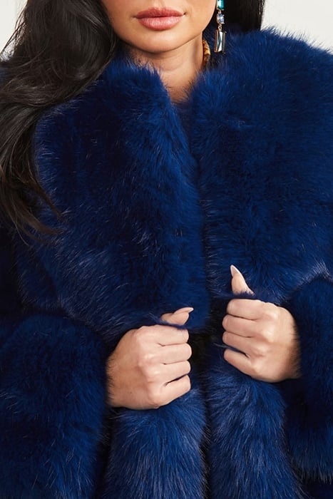 AMELIE FAUX FUR JACKET STILL NIGHT COAT MULTI 8