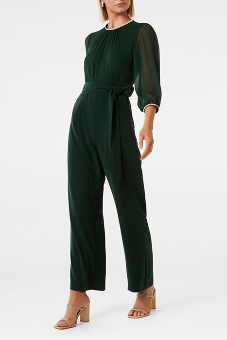 NATALYA LONG SLEEVE JUMPSUIT DARK GREEN 4
