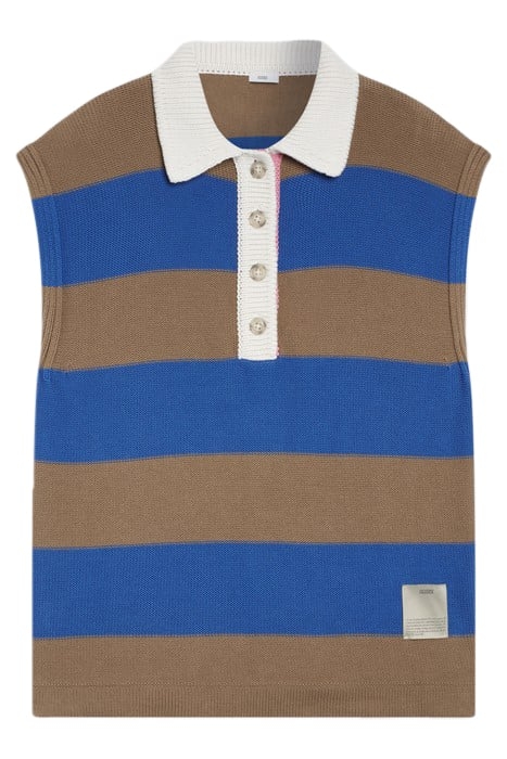 SLEEVELESS POLO KNITS ECRU 4