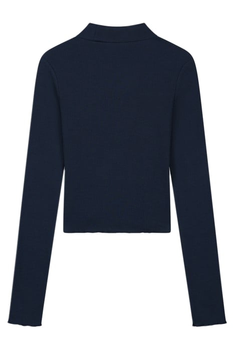 RIB TOP TURTLE LS CROPPED ROYAL BLUE 2