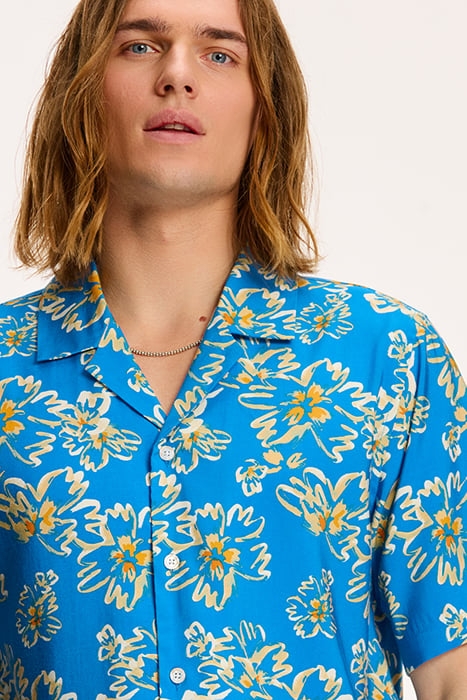 MEN SHORTSLEEVE WASHED FLOWER SKYDIVE BLUE 6