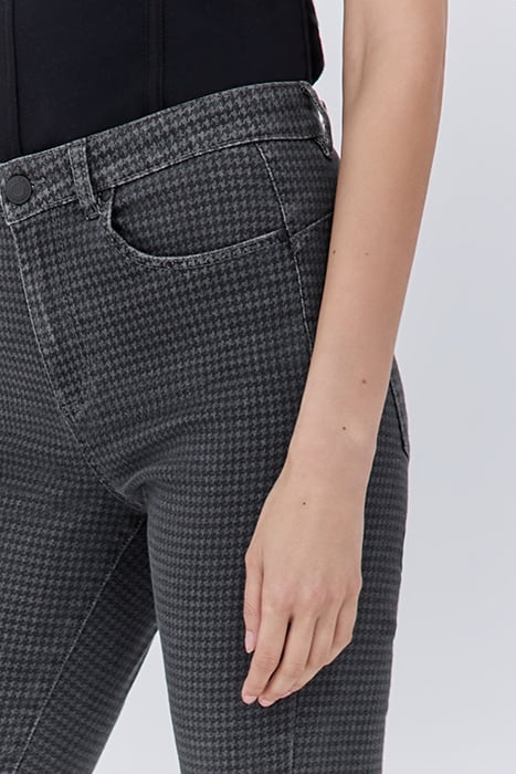 GREY HOUNDSTOOTH MOTIF SLIM JEANS 5
