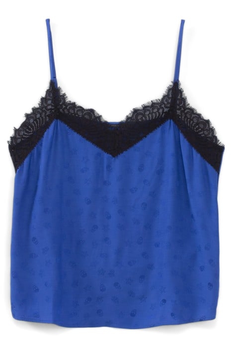 BLUE LINGERIE-STYLE TOP WITH SKULL MOTIF 3