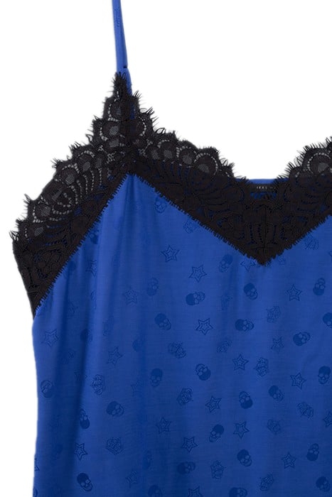 BLUE LINGERIE-STYLE TOP WITH SKULL MOTIF 6