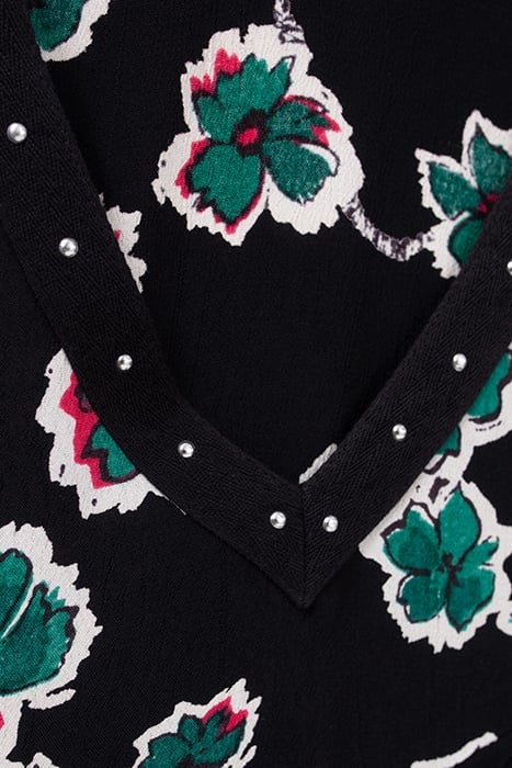 BLACK XL FLORAL PRINT STUDDED COLLAR DRESS 6