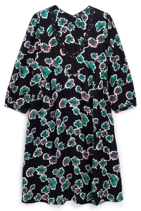BLACK XL FLORAL PRINT STUDDED COLLAR DRESS 3