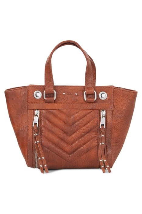 ORANGE CROC-EMBOSSED LEATHER 1440 SMALL TOTE BAG 1