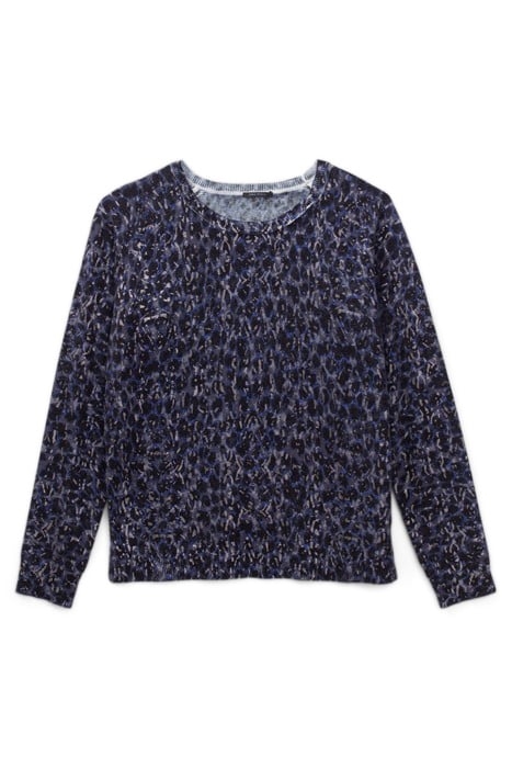 NAVY KNIT SWEATER WITH TACHIST PRINT 3