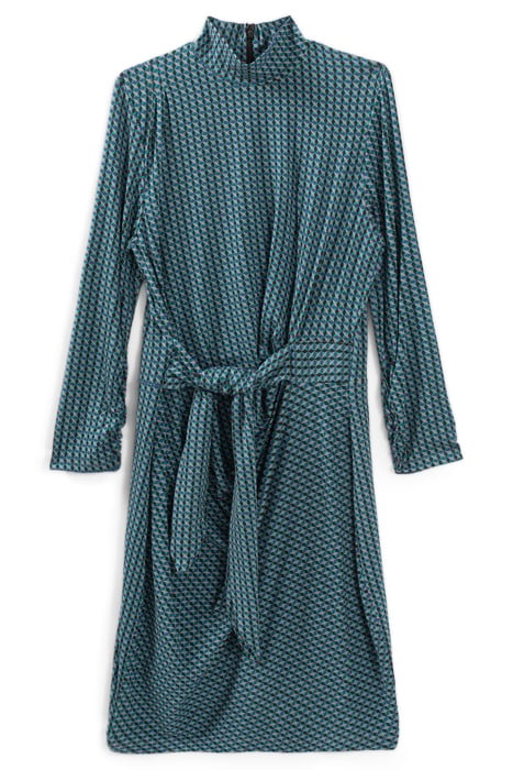 BLUE OPTICAL PRINT DRESS 4