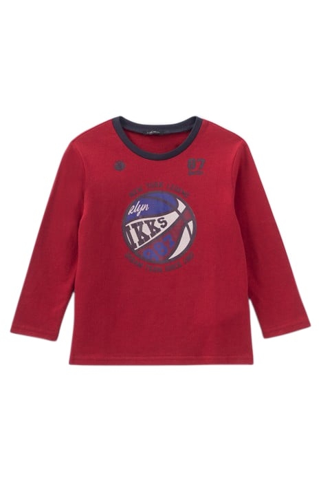 BOYS’ BURGUNDY REVERSIBLE SEQUIN BASKETBALL T-SHIRT 1