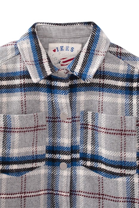 GIRLS’ GREY, BLUE, BLACK, ECRU CHECK COAT 6