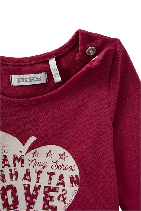 BABY GIRLS’ BURGUNDY HEART-APPLE ORGANIC COTTON T-SHIRT 5